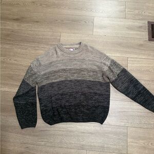 Urban Outfitters Men's Ombre Crewneck Sweater - Taupe & Charcoal